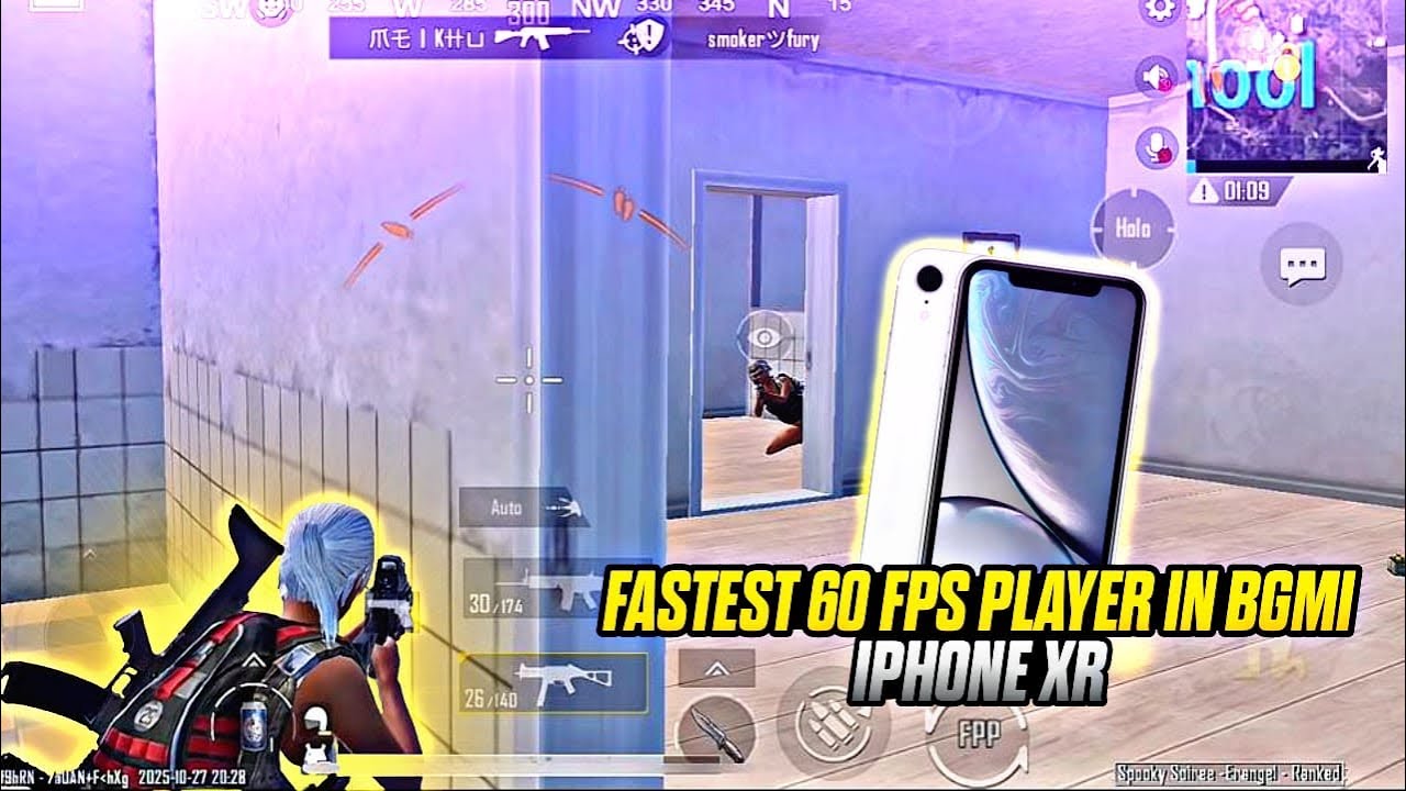 FASTEST 60 FPS PLAYER IN BGMI/PUBG 🔱 IPHONE XR PUBG/BGMI TEST|