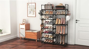 B0BZ43LTJT - ROJASOP Shoe Rack Organizer, 8-Tier Metal Shoe Rack, Storage for 26-32 Pairs