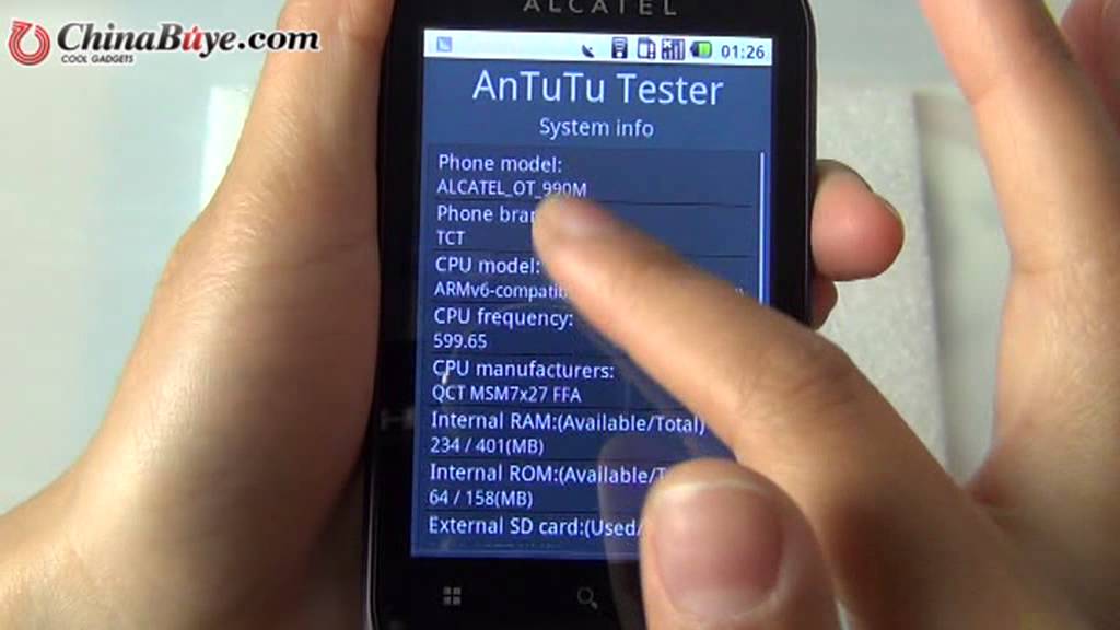 Alcatel OT-990M Qualcomm MSM7227 600MHz CPU Android 2.2 3.5" GPS WIFI ...