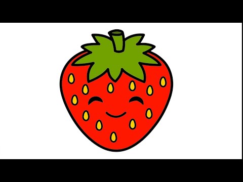 تعلم رسم فراولة كيوت للاطفال