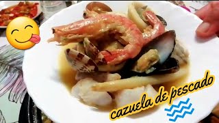 اكلة اسبانية بفواكه البحر (cazuela de pescado) كلها فيتامينات ومعادن وبروتينات 