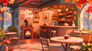 Coffee Shop Ambience to Work With Soft Jazz Relaxing Instrumental Music 🍂 at Cozy Autumn Coffee Shop