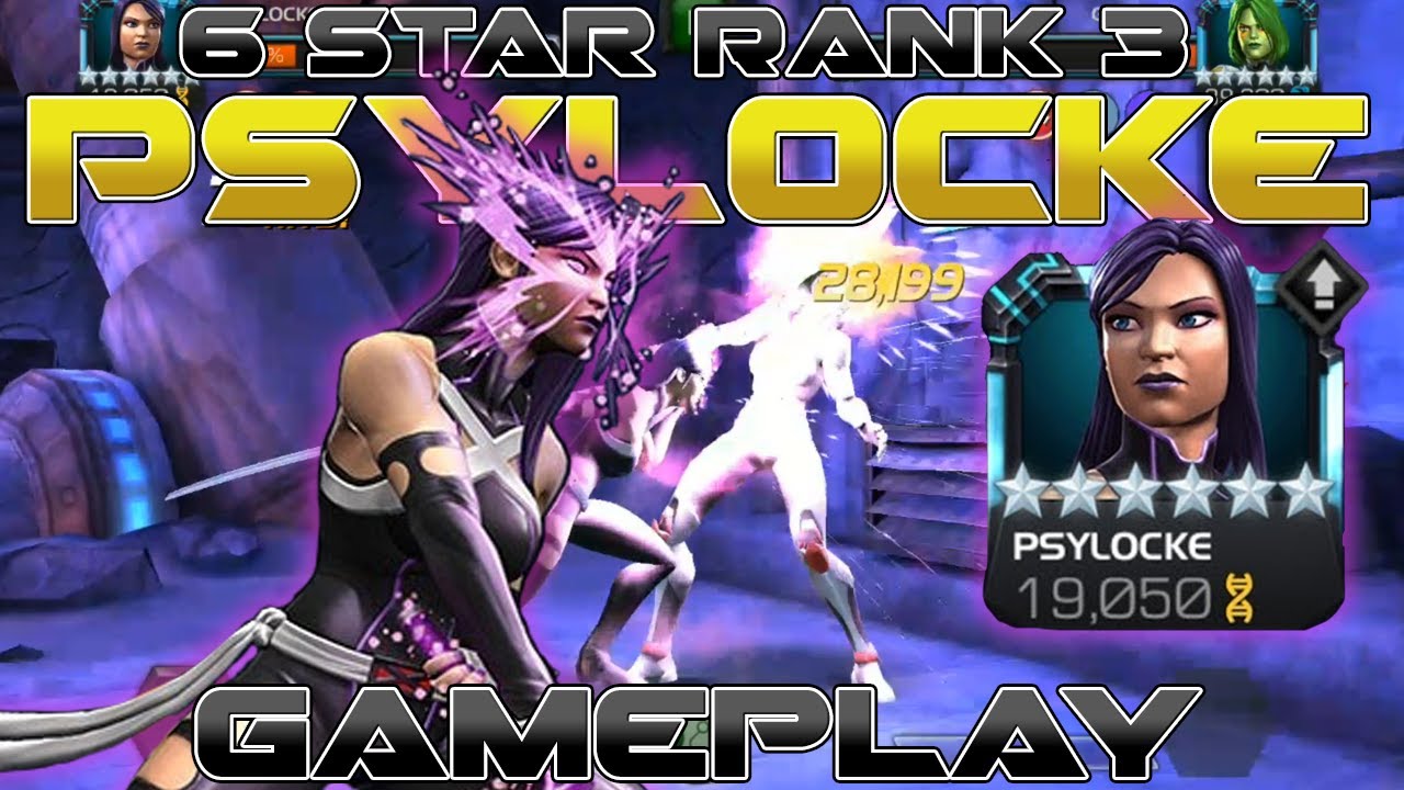 [MCOC] 6 Star Rank 3 Psylocke Gameplay! The Worlds First r3 Max Sig