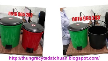 Thùng rác đạp tròn 15 lít y tế, thùng rác xanh lá 15 lít, thùng rác bệnh viện 15L đạp tròn
