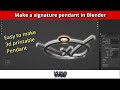 Make a 3d printable pendant from a photo of your initials in Blender thumbnail
