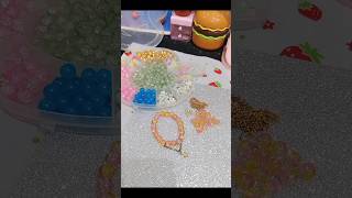Peach🍑DIY Bracelet Making With Crystal Glass Beads |Handmade Jewelry #shorts #bracelet #crystalglass