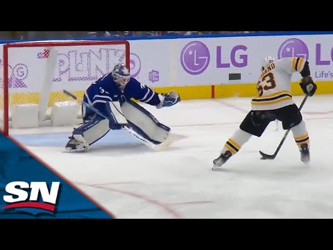 Brad Marchand Awarded Penalty Shot And Rips Home Silky Backhand Goal Past Ilya Samsonov