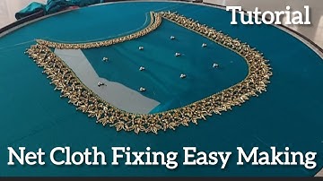 How to Fix net cloth on back neck💙|Easy method|step by step tutorial|Bridal blouse making