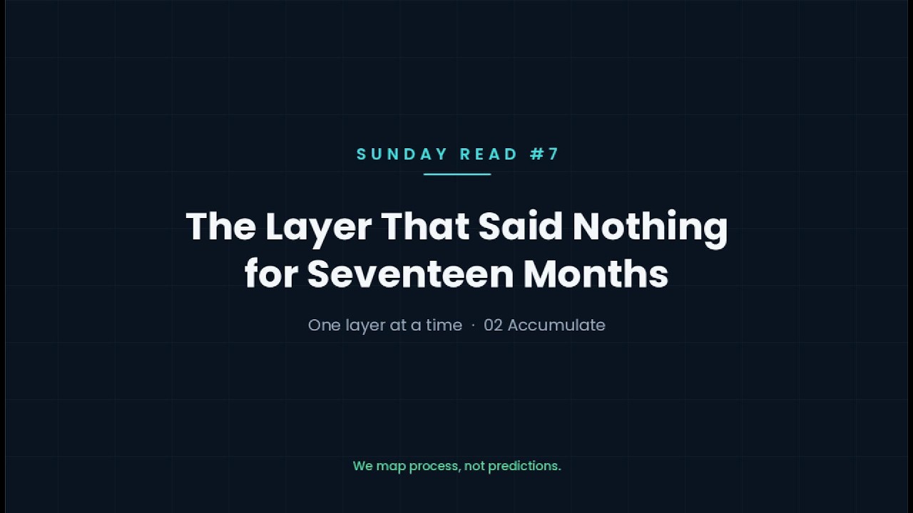 The Sunday Read #7 title card: The Layer That Said Nothing for Seventeen Months