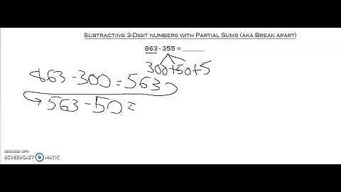 Subtracting 3-Digit  Numbers with Partial Sums (aka Break Apart)