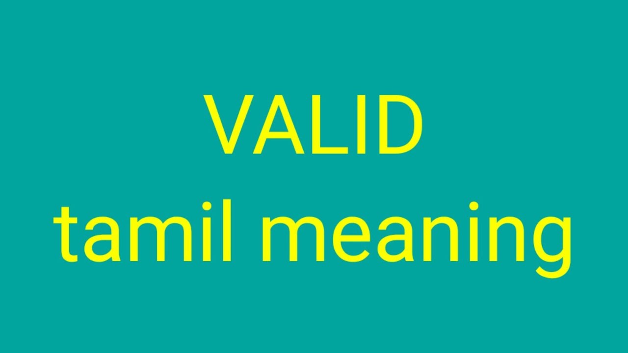 Valid Tamil Meaning சசிகுமார் Youtube