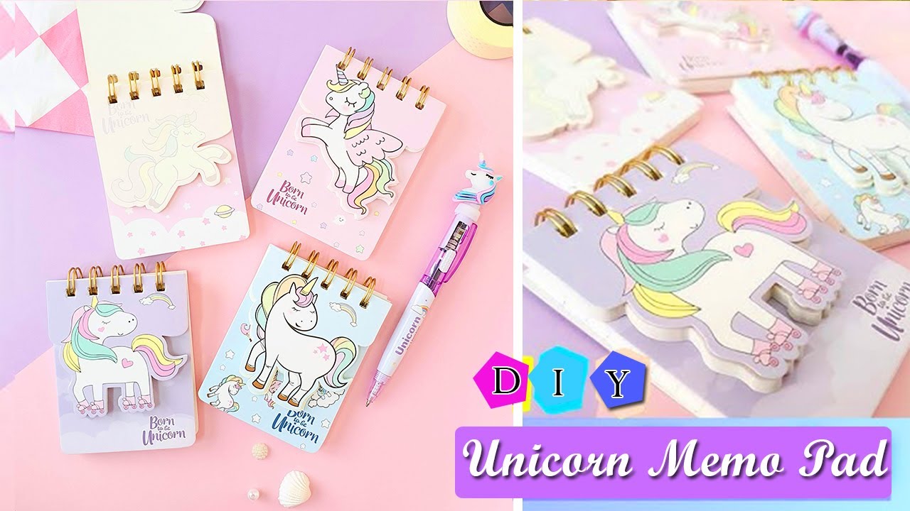 DIY Stationery / How to Make 3D Mini Unicorn Memo Pad at Home/ DIY Unicorn Memo Pad 