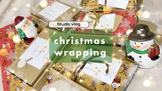 【studio vlog】ダイソー購入品でクリスマスラッピング♡【ASMR】