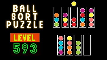 BALL SORT PUZZLE | LEVEL 593 😋⚾⚽🙄🤭🛸🥍🏀🧶🥎🧩