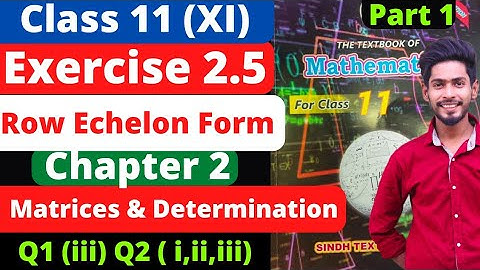 Class 11 Exercise 2.5 unit 2 Q1 iii Q2 i,ii,iii Matrices & Determination New Mathematics Sindh Board