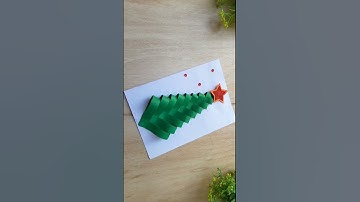 Christmas greeting card making | DIY Christmas tree card easy #christmascard #greetingcard #shorts