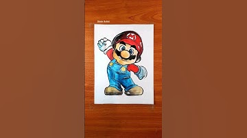 Super Mario drawing with watercolour | Super Mario drawing #shorts