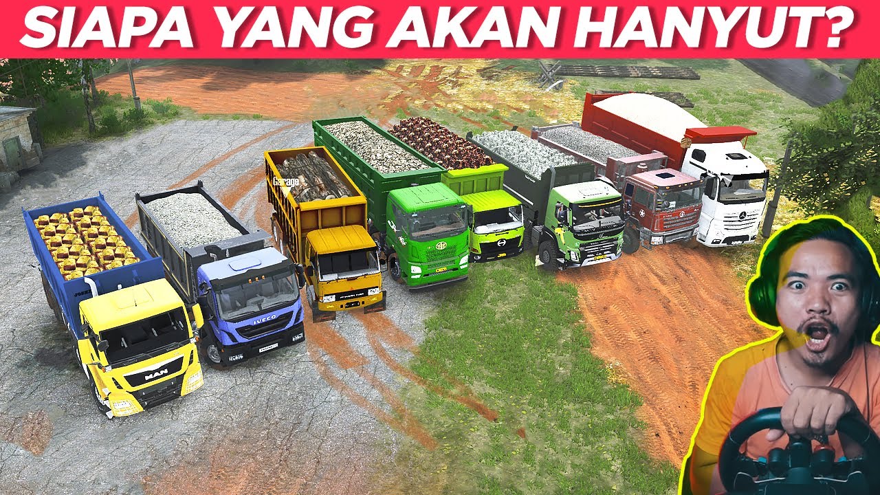 8 DUMP TRUCK MUAT BATU PASIR KAYU SEMEN SAWIT SIAPA YANG GUGUR - MUDRUNNER