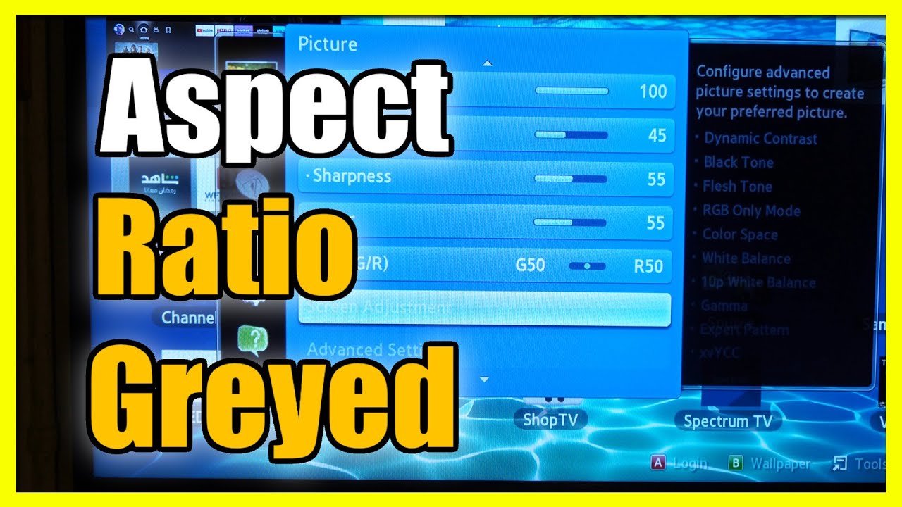 How to Fix Aspect Ratio Greyed Out on Samsung Smart TV (Adjust Screen) -  YouTube