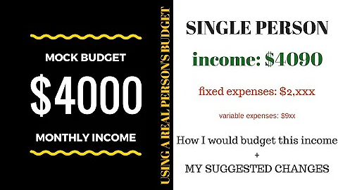 Mock Budget With Me | $4,000 Monthly Income | Sing...