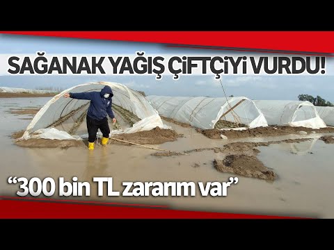 Su Baskınları Sonrası Çiftçi Seralarına Girdi, Çamur Sebebiyle Yürümekte Bile Zorlandı