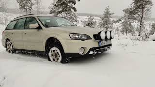 Farting Subaru Outback on heavy wet snow