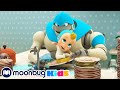 Cleaning Goes WRONG! - Kids Video Subtitles | Arpo the Robot | Cartoons for Kids | Moonbug Literacy