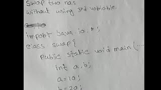swap two numbers without using third variable | swp two numbers in java | Java swapping #swap #java