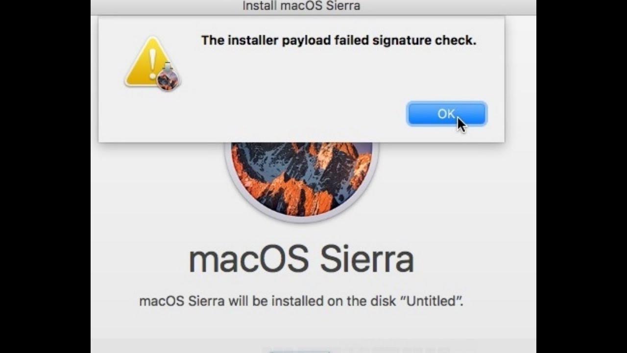 fix macos sierra the installer payload failed signature check YouTube