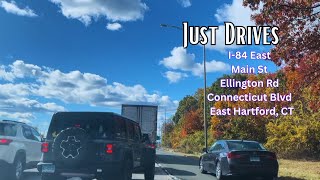 Traffic on I-84, rerouted through East Hartford, Connecticut