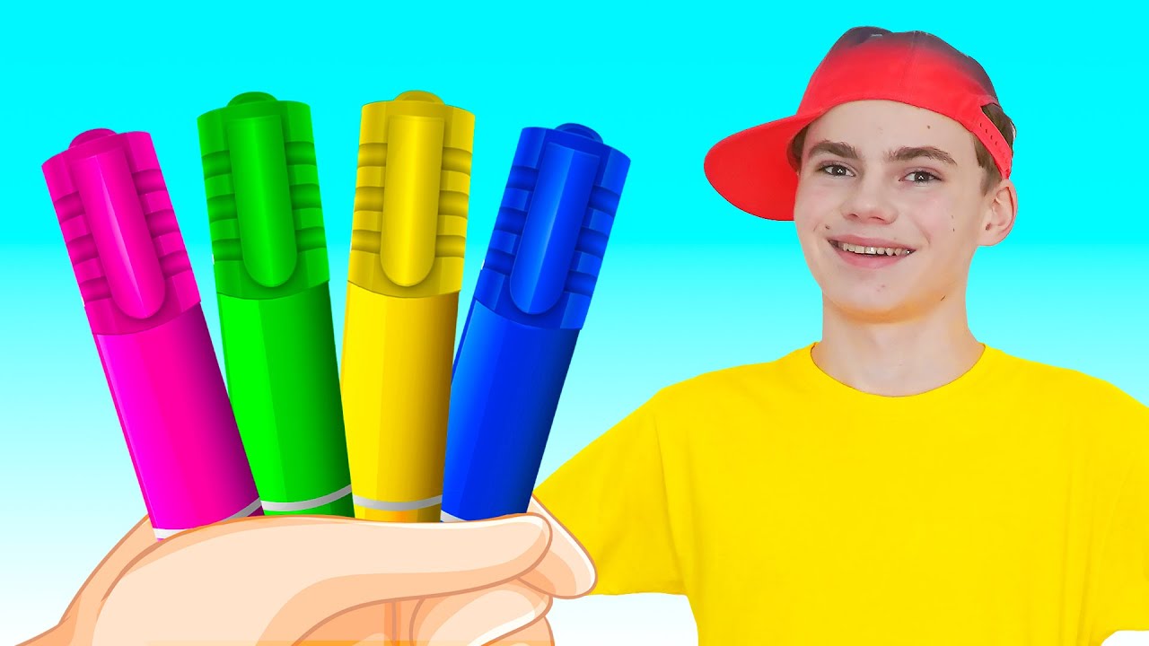 Magic Pen Learn Color | Finger Family with Nick and Poli