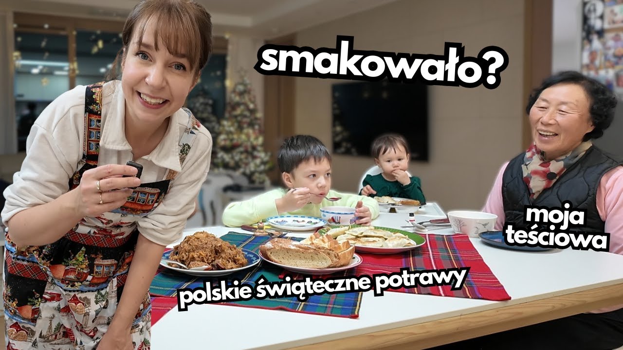 Moja koreańska TEŚCIOWA próbuje POLSKICH świątecznych potraw🎄🥟