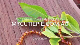 Cognac Amber teething necklace | Master In Amber Jewellery Australia