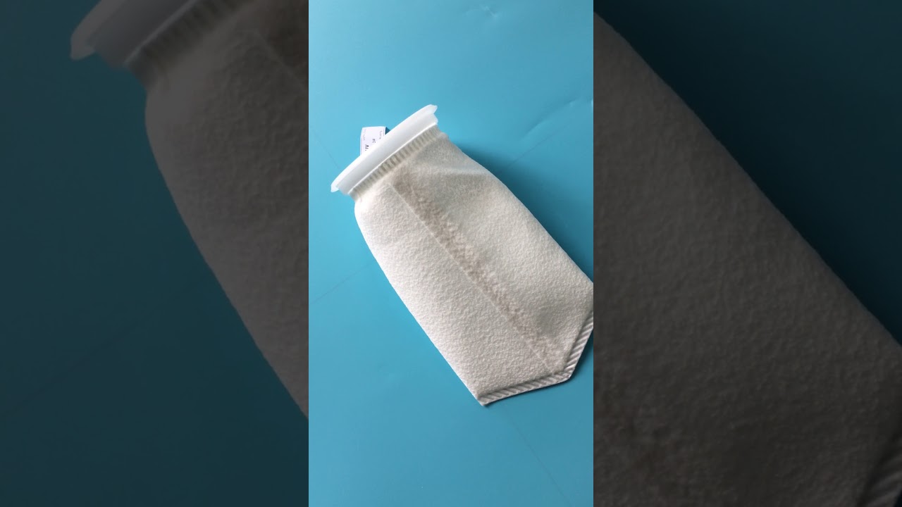 25 micron size3# welded polyester liquid filter bag with plastic ring top