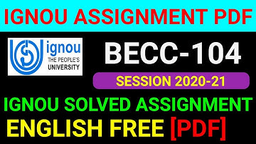 BECC-104 Solved Assignment 2021, BECC-104 Solved Assignment 2021 in English, BECC 104 Assignment