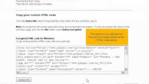 Create a subscription button for PayPal by VodaHost web hosting
