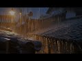 Beat Insomnia with Shaking Storms, Heavy Rain, Strong Winds, and Loud Thunder on Peeling Roof Tiles