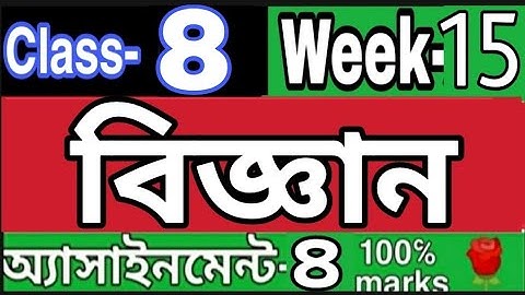 ||১৫ তম সপ্তাহ ||অষ্টম শ্রেণির বিজ্ঞান এসাইনমেন্ট ৪ || Week 1৫ class 8 Science assignment ৪||