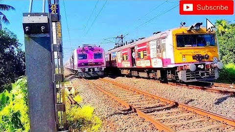 Parallel Train Crossing 😱 Pinky ICF & ONOL Local | Howrah–Katwa–Howrah High-Speed Railgate Action