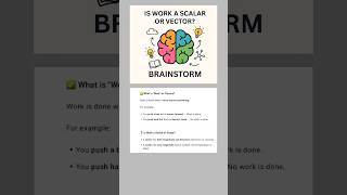 Is Work Scalar or Vector? 🤔 | Physics Concept Explained in Seconds! ⚡ #Shorts