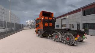 ETS2 雪に備えてタイヤチェーン取り付け