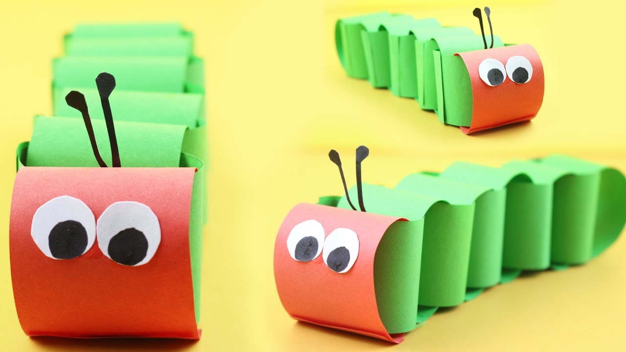 DIY Kids Paper Craft How to Make A Caterpillar by Following Origami