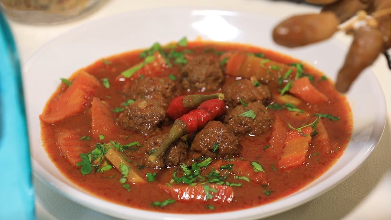 Ragoût aux variantes et aux boulettes - مرقة امالح بالكعابر