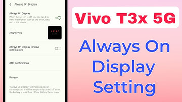 Vivo t3x 5g always on display | Vivo T3x 5g always on display settings | display settings