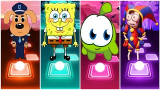 Sheriff Labrador - SpongeBob - Om Nom-The Amazing Digital Circus - Tiles Hop EDM Rush