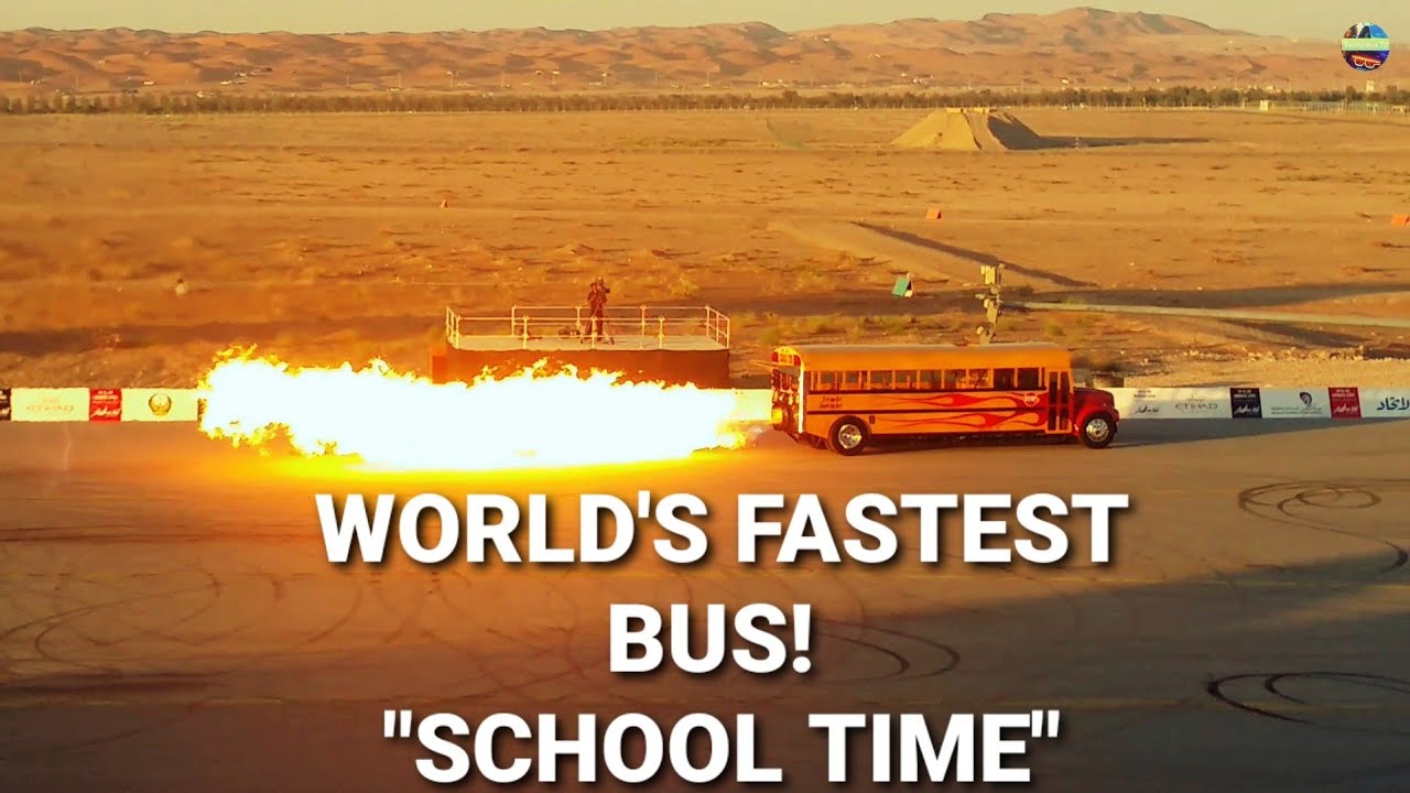 WORLD'S FASTEST BUS JET POWERED BUS "SCHOOL TIME" 367MPH/590KPH YouTube