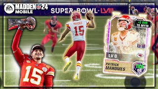 MYTHIC SB MVP MAHOMES WITH THE CRAZIEST THROWS!! Madden Mobile 24 SB MVP Mythic Gameplay!!