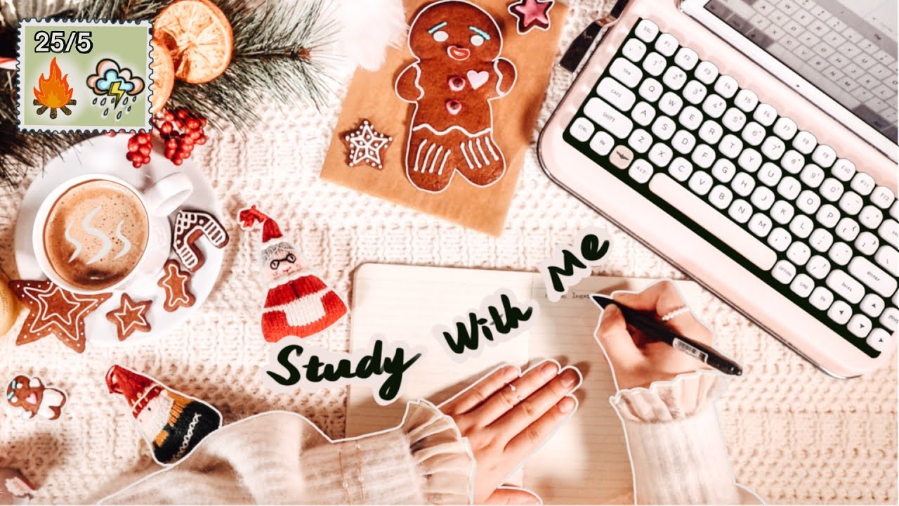 STUDY WITH ME | Cozy Cabin Ambience | Fireplace and Stormy Rain Sounds ...