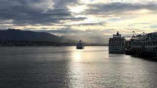 Silver Whisper Cruise Ship Vancouver Sunset Arrival | Pocket 4 | 4K