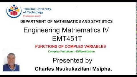 2.1.3 Complex Functions  differentiation pracexercise